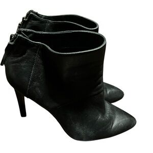 French connection size 8.5 leather black booties